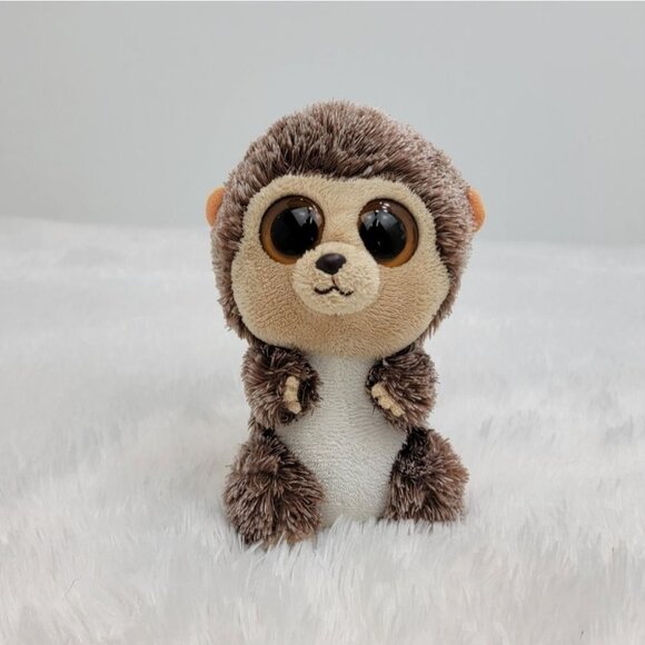 TY Beanie Boo Plush Bean Stuffed Animal Spike Hedgehog Brown Tan White Soft - Picture 1 of 9